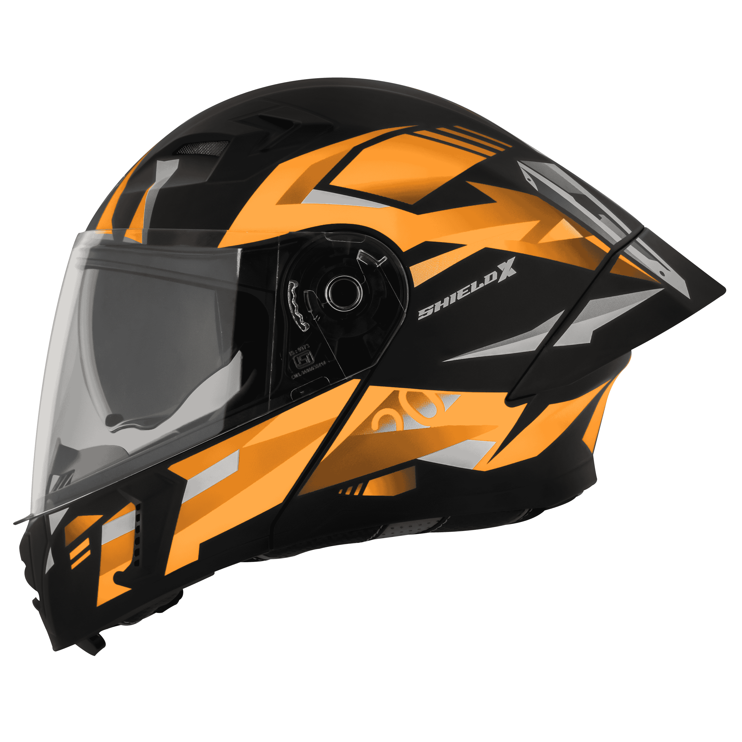 SBA-20 ISS SHIELD X GLOSSY BLACK WITH ORANGE